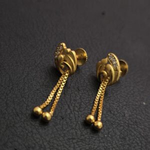 Stone model chain drops earing 