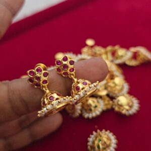 Premium Impon Jhumka comes AD stones