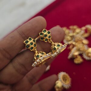Premium Impon Jhumka comes AD stones