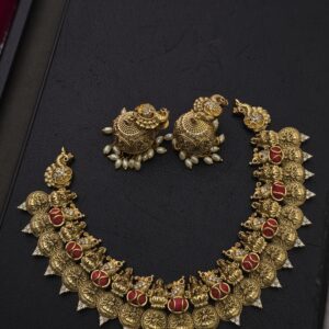 Premium Mat Lakshmi necklace comes with jhumka 