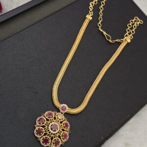 Premium  AD stone necklace with backchain