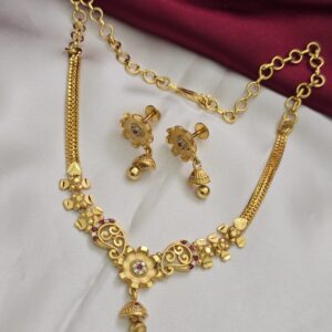 Premium Foaming AD stone necklace with stud