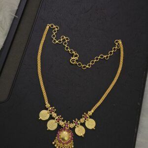 Premium Foaming Ruby stone lakshmi necklace