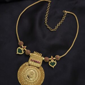 Premium foaming AD stone palak lakshmi necklace 