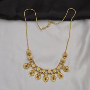 Premium foaming ruby stone necklace