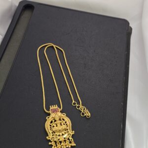 Premium foaming AD ruby stone lakshmi necklace