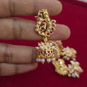  Premium foaming impon stone jhumka earing