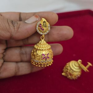 Premium foaming stone jhumka earing