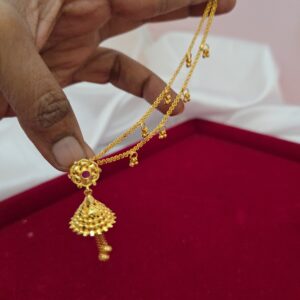 Premium foaming ruby jhumka with maatal