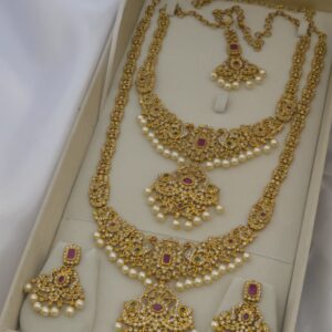 Premium MAT combo with AD stone and White pearls