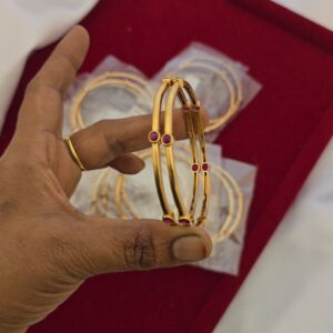 Premium pure impon ruby stone bangle