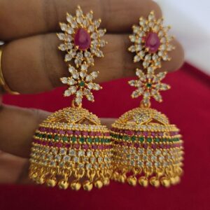 Premium micro stone jhumka earing