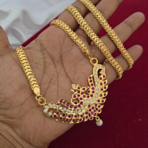  Premium impon AD stone peacock dollar chain