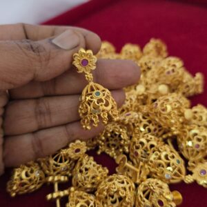 Premium foaming stone jhumka