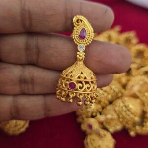 Premium foaming AD ruby  jhumka