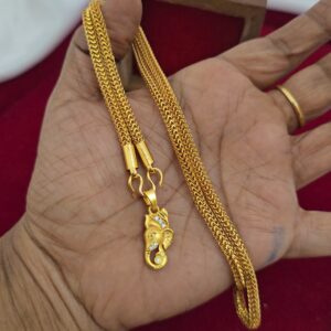 Premium foaming vinayagar chaturthi special 18inch AD stone vinayagar dollar chain