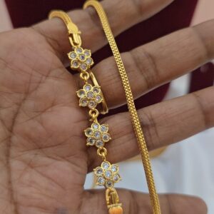Premium foaming  AD stone mugappu chain