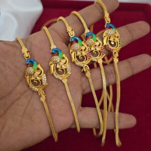  Premium  foaming ad stone peacock enamel mugappu chain  