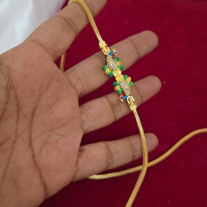 Premium  foaming peacock enamel mugappu chain