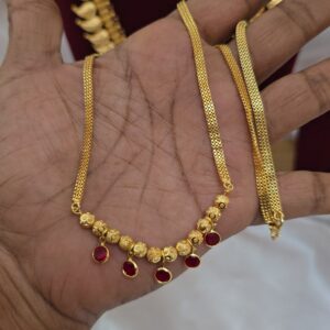 Premium foaming AD ruby stone necklace
