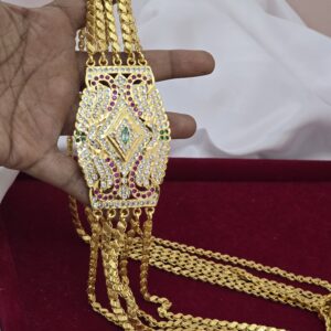  Premium impon  ad stone 5 line pattai mugappu chain 