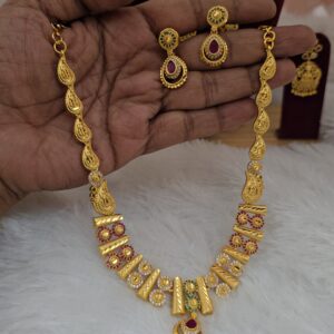 Premium foaming AD stone necklace with stud