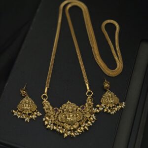 Premium mat 32 inch lakshmi dollar chain with jhumka 