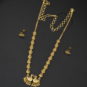 premium foaming ad stone peacock necklace