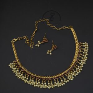 premium Mat ad stone necklace with stud 