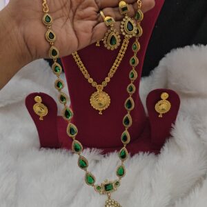 Premium  mat emerald haram with stud