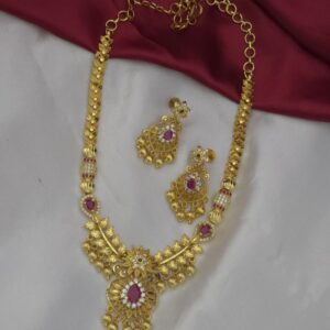 premium foaming ad stone necklace with earing