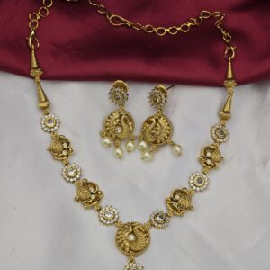  Premium matt necklace with earings