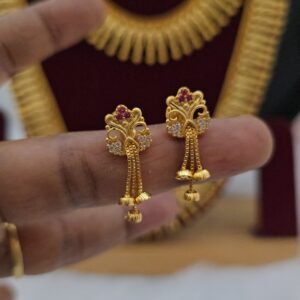 Premium Foaming AD stone chain drops earing 