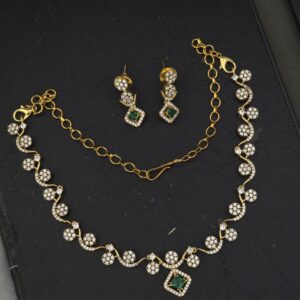 premium mat Ad stone necklace with earing 