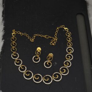  premium mat ad stone necklace with earings 