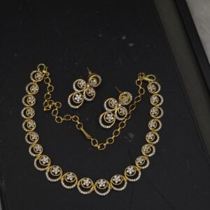 premium mat Ad stone necklace with earings 