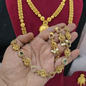 premium Matt peacock necklace with earings 