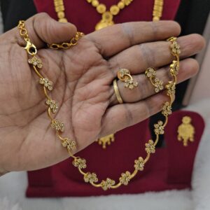 premium foaming AD stone necklace with earings 