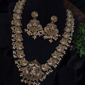 premium matt wedding haram with earings 