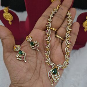 Premium matt necklace with earings 