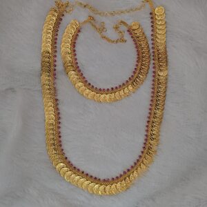 premium foaming ruby coin combo necklace and haram 