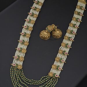 premium matt pearl haram with earings