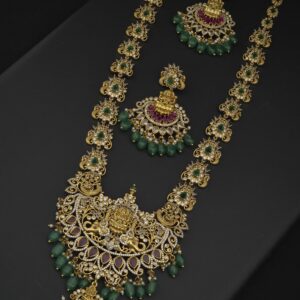 premium matt pearl nagas haram with earings 