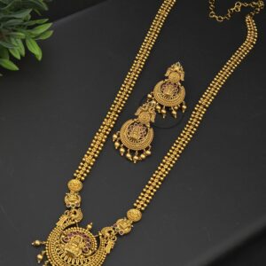 premium matt lakshmi haram with earings