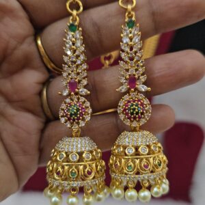 Premium foaming  ad stone jhumka with mattal