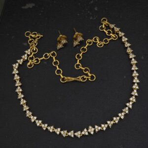 premium matt diamond replica necklace with earings