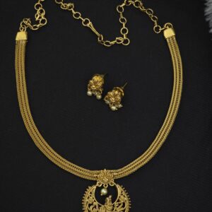  premium matt thickline necklace with earings 