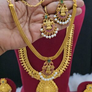  Premium matt thickline lakshmi necklace