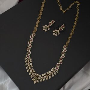 Premium matt AD Stone haram with earings