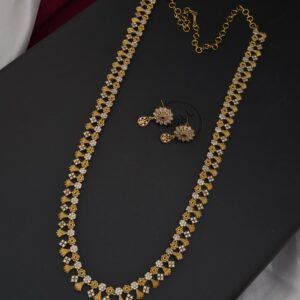 Premium matt AD Stone haram with earings 